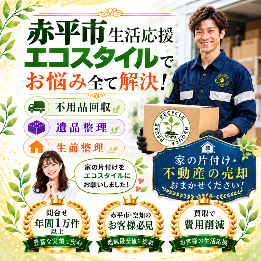 赤平市 生活応援エコスタイルでお悩み全て解決!不要品回収・遺品整理・生前整理家片付け・不動産売却